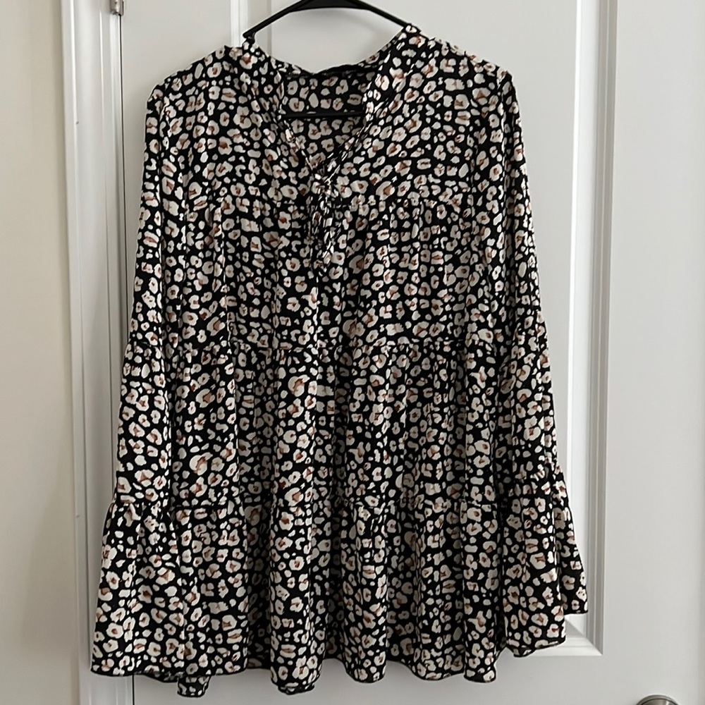 Leopard Ruffle Blouse